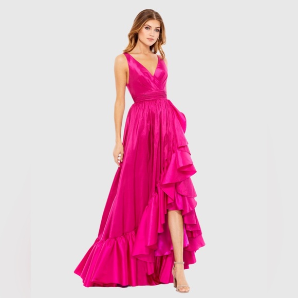 Mac Duggal Dresses & Skirts - MAC DUGGAL
Pink Taffeta High Low Ruffle Gown